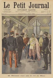 Empfang von Paul Doumer, Generalgouverneur von Französisch-Indochina, durch den König von Siam